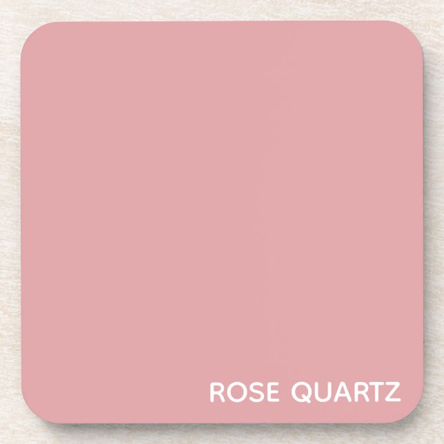 Rose Quartz pink colour name Beverage Coaster (Front)