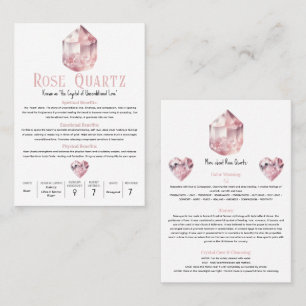 Rose Quartz Pink Crystal Metaphysical Meaning Business Card