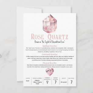 Rose Quartz Pink Crystal Metaphysical Meaning  Invitation