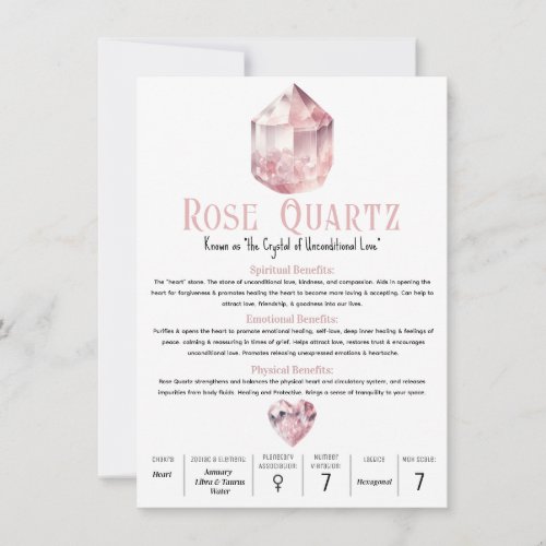 Rose Quartz Pink Crystal Metaphysical Meaning  Invitation