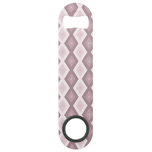 Rose quartz pink diamond pattern bar key (Front)