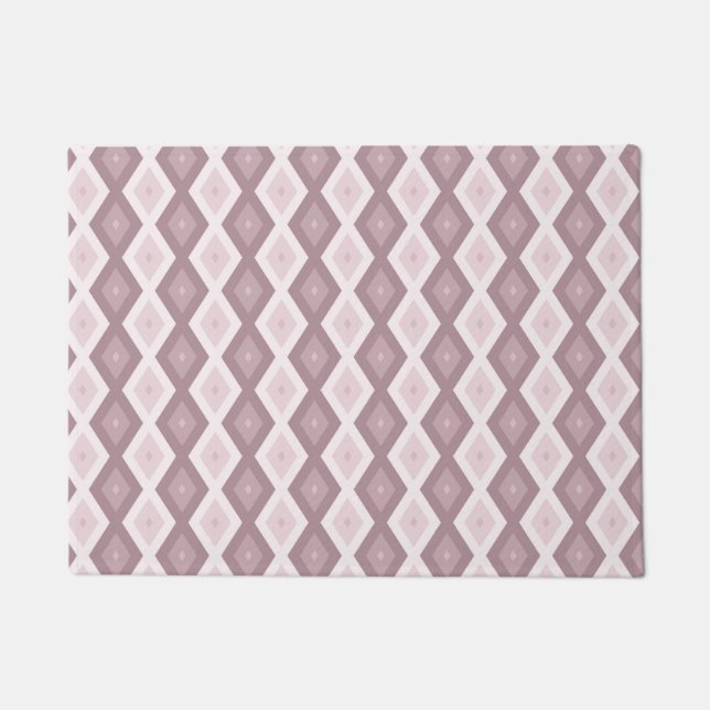 Rose quartz pink diamond pattern doormat (Front)