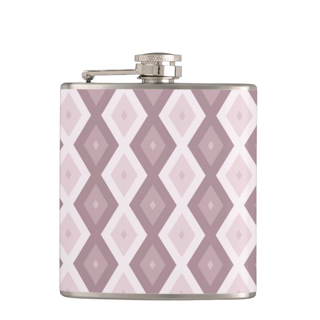 Rose quartz pink diamond pattern flask (Front)