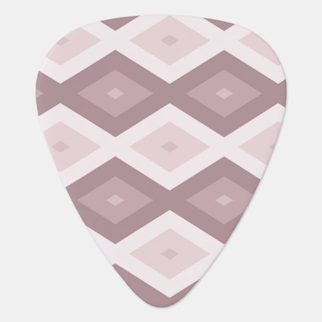 Rose quartz pink diamond pattern guitar pick (Front)