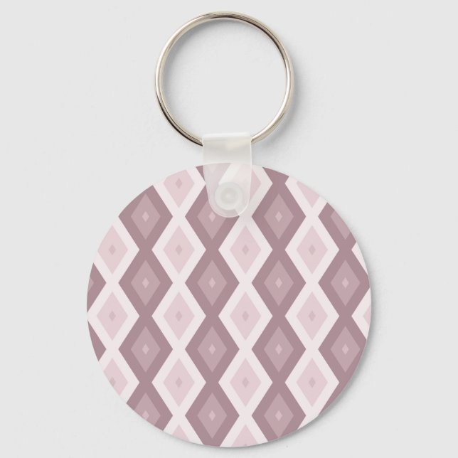 Rose quartz pink diamond pattern keychain (Front)