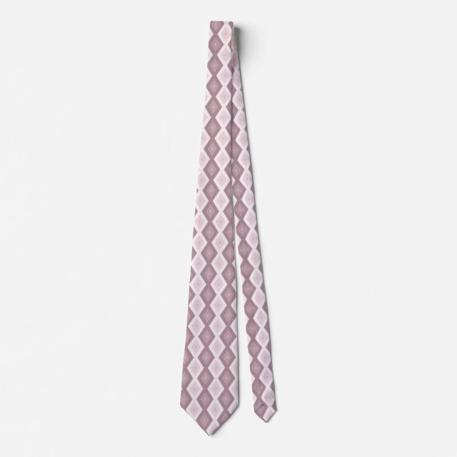 Rose quartz pink diamond pattern neck tie (Front)