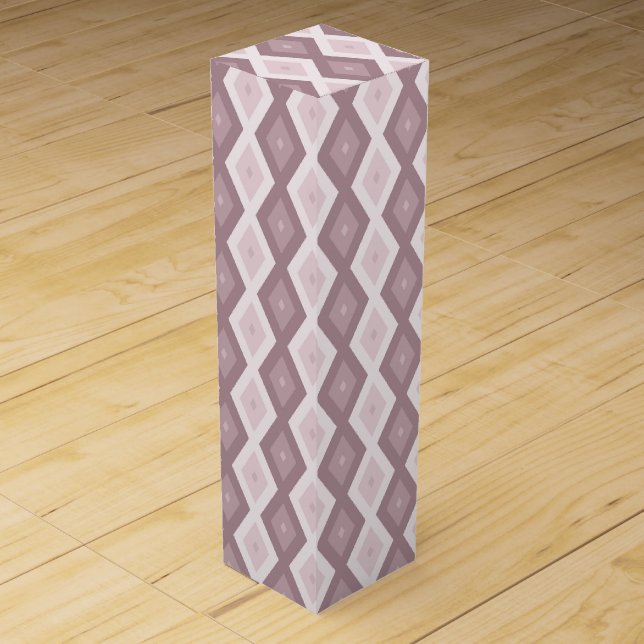 Rose quartz pink diamond pattern wine box (Front)