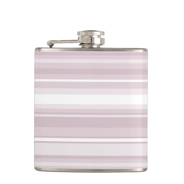 Rose quartz pink stripes flask (Front)