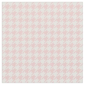 Rose Quartz Pink & White Houndstooth Fabric by StripyStripes at Zazzle