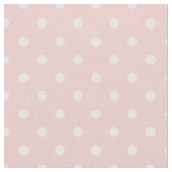 Rose Quartz Pink & White Polka Dot Fabric by StripyStripes at Zazzle