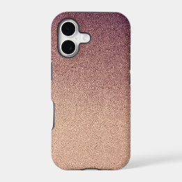 Rose Quartz Rose Gold Ombre Glitter Sand iPhone 17 Case