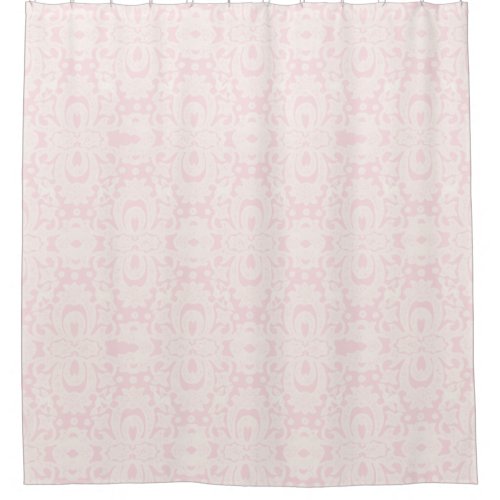 Rose Quartz Shabby Chic Brocade Damask Pattern Shower Curtain