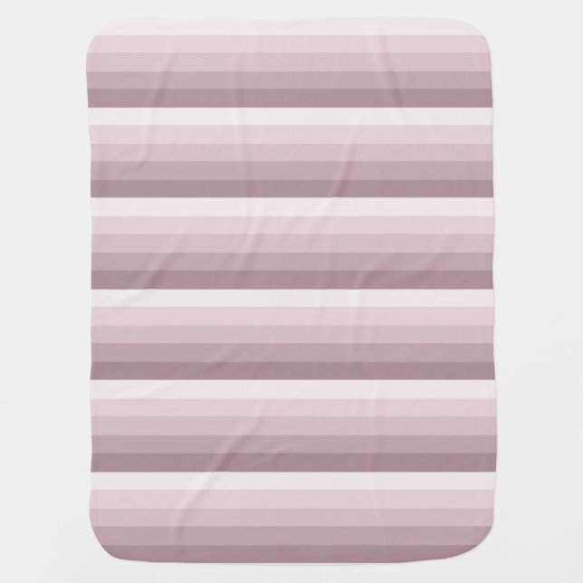 Rose quartz shadow stripes baby blanket (Front)