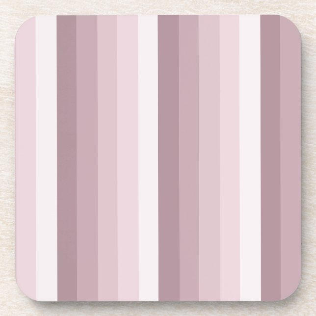 Rose quartz shadow stripes beverage coaster (Front)