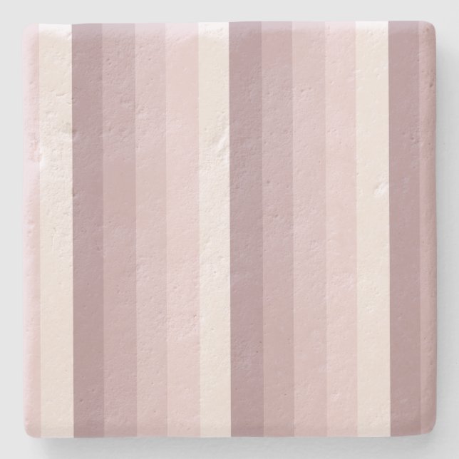 Rose quartz shadow stripes stone coaster (Front)