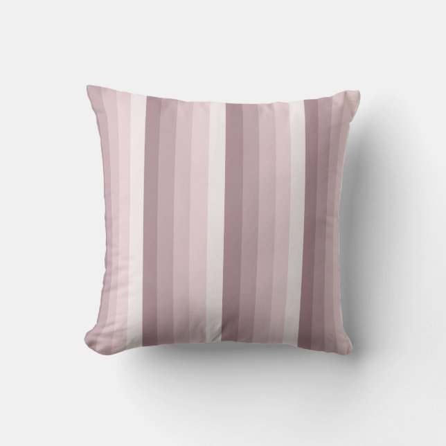 Rose quartz shadow stripes throw pillow (Front)