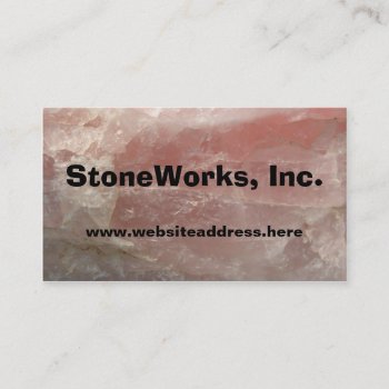 Rose Quartz Stone  Business Card Template by pamdicar at Zazzle