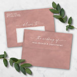 Rose Quartz Watercolor A7 5x7 Wedding Invitation Envelope<br><div class="desc">Watercolor in Rose Quartz Pink A7 5x7 inch Wedding Envelopes (other sizes to choose from). This modern wedding envelope design has a beautiful watercolor texture, and bold colors that are perfect for winter. Shown in the Rose Quartz colorway. With a gorgeous signature script font with tails, the ethereal watercolor wedding...</div>