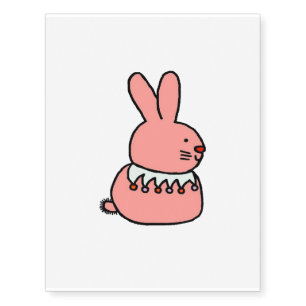 Rose Rabbit Bunny Lovers Gift Idea Temporary Tattoos