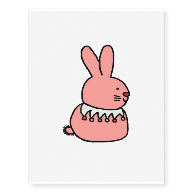 Rose Rabbit | Bunny Lovers Gift Idea Temporary Tattoos (Front)