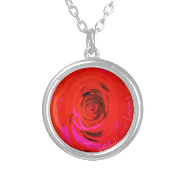 Rose Red 1974,  Silver Plated Necklace (Front)