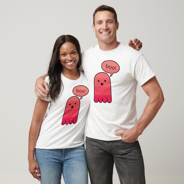 Rose Red Boo Ghost Halloween T-Shirt (Unisex)