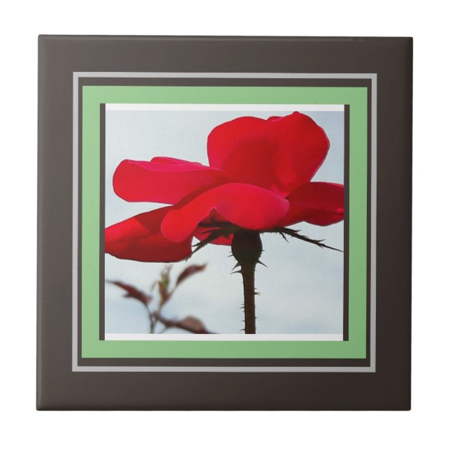 rose red ceramic tile (Front)