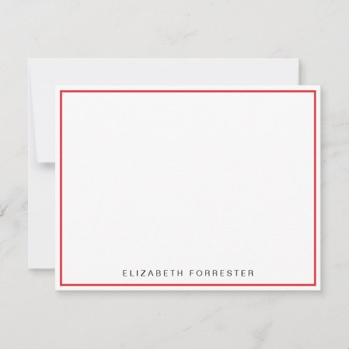 Rose Red Classic Single Border         Note Card
