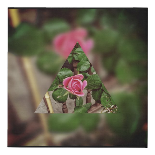 Rose Red Faux Wrapped Canvas Print (Front)