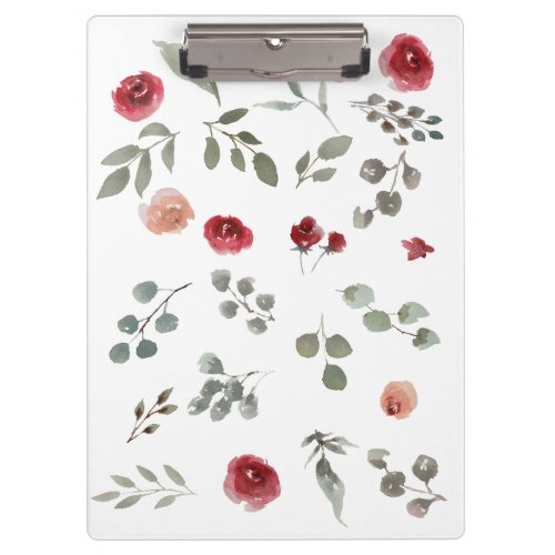 Rose red flowers floral clipboard
