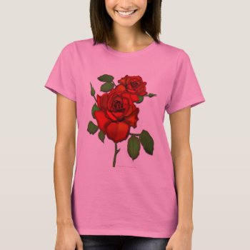 Rose Red Illustration T-shirt by MoonArtandDesigns at Zazzle