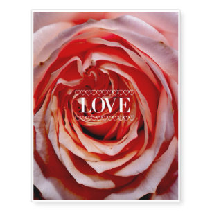 Rose red, Love (I) Temporary Tattoos