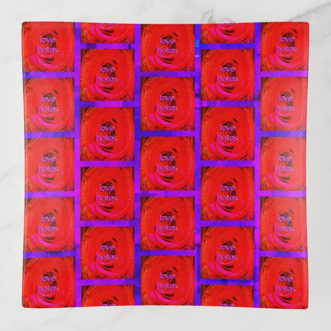 Rose Red Love Notes, Trinket Tray (Front)