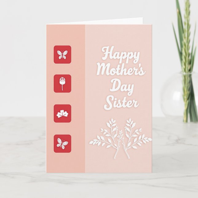 Rose Red Mothers Day Sister Card (Front)