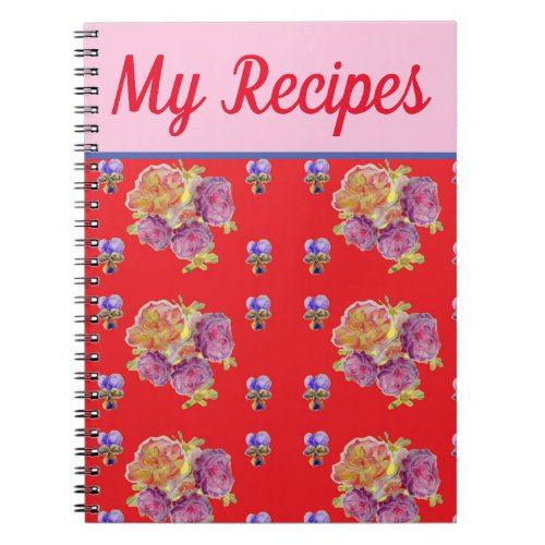 Rose Red My Recipe Book Flower Watercolour Art
