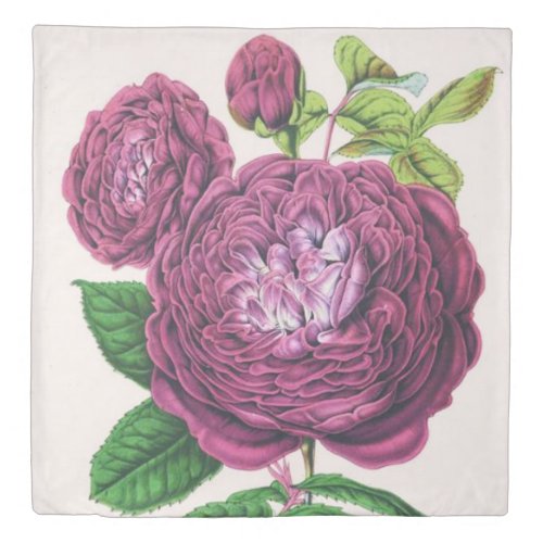 Rose Reine des Violettes Queen Duvet Cover