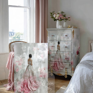 Rose Reverie Elegant Lady Blush Pink Roses  Tissue Paper