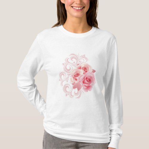 Rose Reverie Print_On_Demand Blossoms T_Shirt