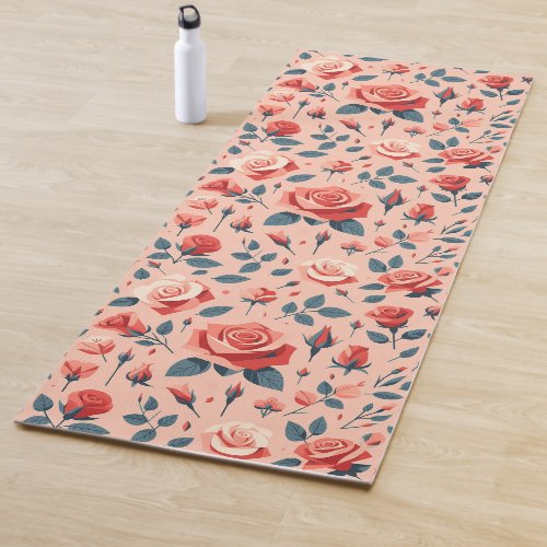 Rose Rhapsody Pattern Yoga Mat