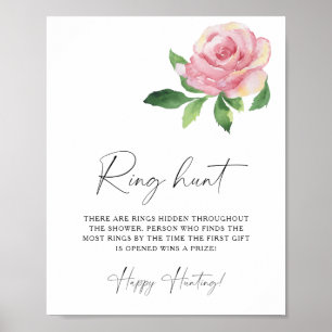 Rose - Ring hunt bridal shower game Poster