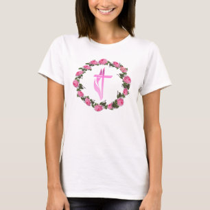Rose ringed cross T-Shirt