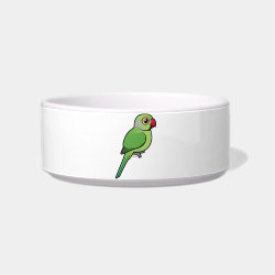 Cute Green Indian Ringneck Cat Food Bowl