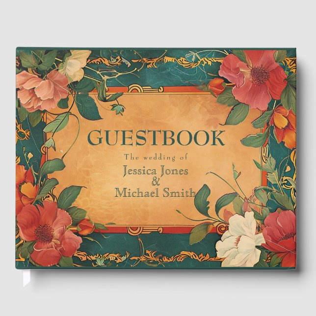 🌹 Rose Romance: Art Nouveau Splendor Guest Book (Front)