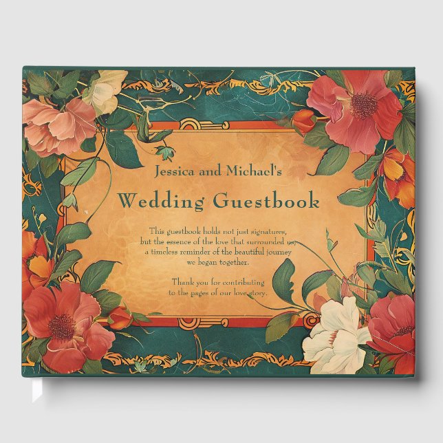 🌹 Rose Romance: Art Nouveau Splendor Guest Book (Front)
