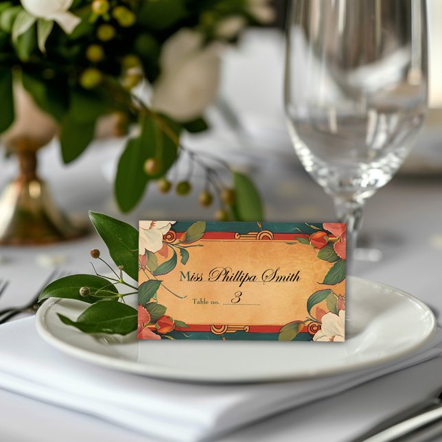 🌹 Rose Romance: Art Nouveau Splendor Place Card ( Rose Romance: Art Nouveau Splendor collection - customizable place card)
