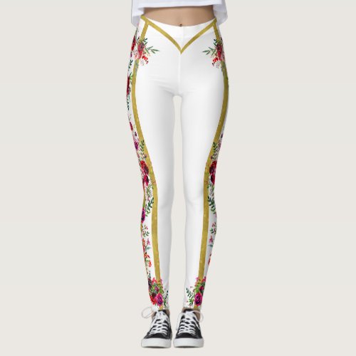 Rose Romantique gucci inspired legging white gold