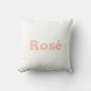 "Rose" Rose light pink letters white Throw Pillow