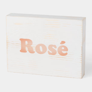 "Rose" Rose light pink letters white Wooden Box Sign