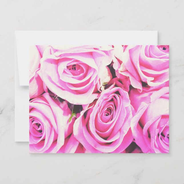 rose roses pink bunch flowers card (Front)