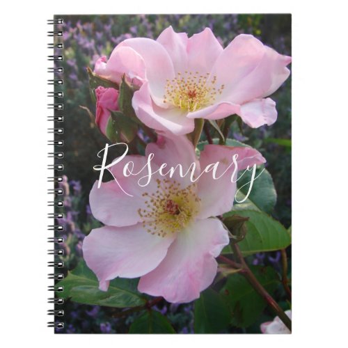 Rose Roses Pink Vintage Wild retro Flower floral N Notebook